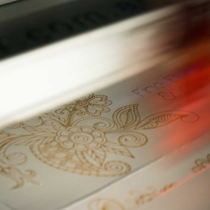 Laser Engraved Floral Design On Fine Paper