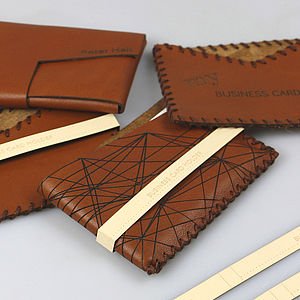 Laser Engraved Leather Business Card Holders